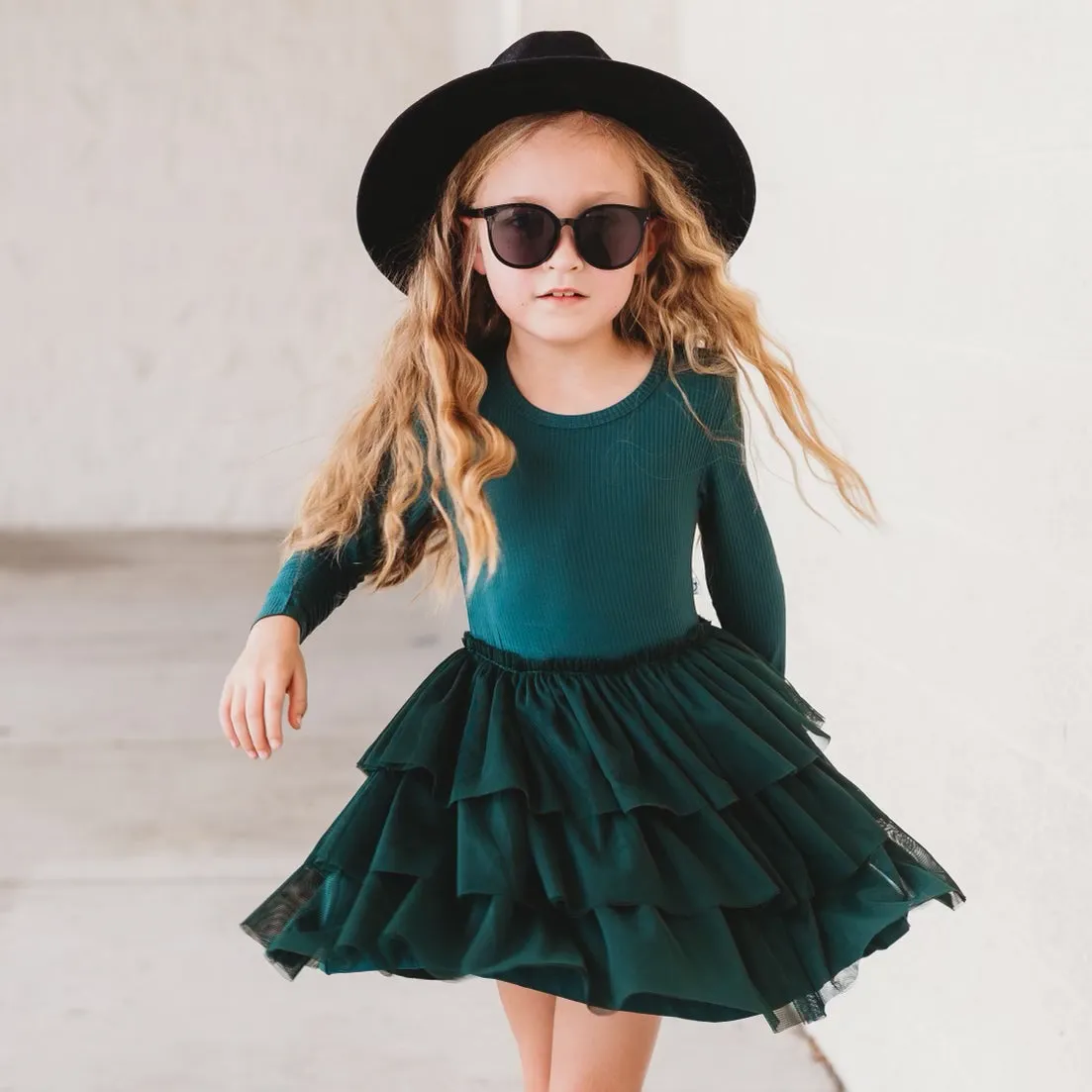 Evergreen Rib Dream Tutu Dress